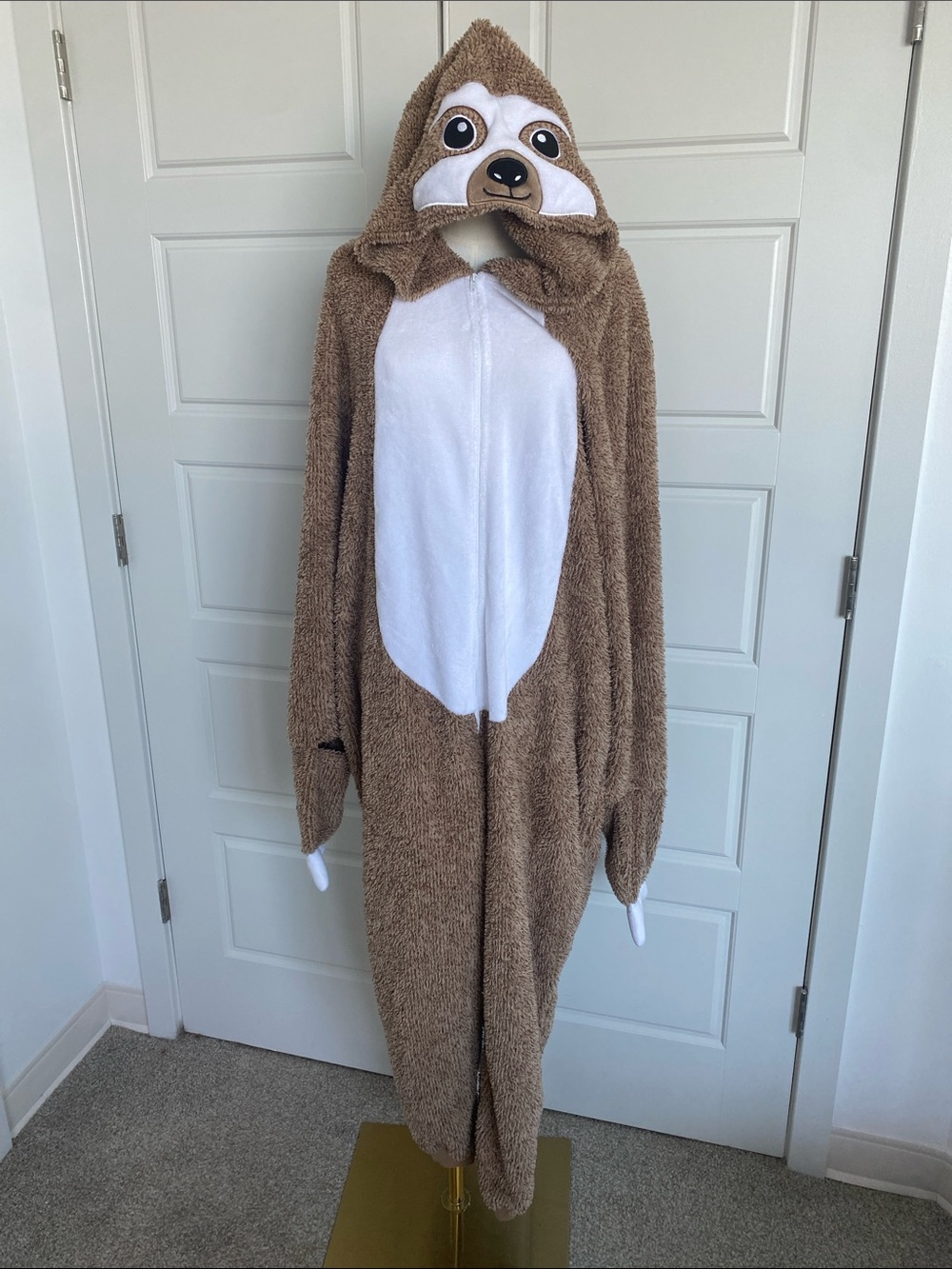 Sloth Halloween Costume Plush Hooded Onesie Plus 2X 18W-20W
